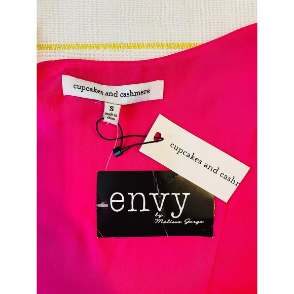 Cupcakes and Cashmere Vibrant Pink Ruffle Wrap Dress Women Small Barbiecore NWT - Picture 10 of 12